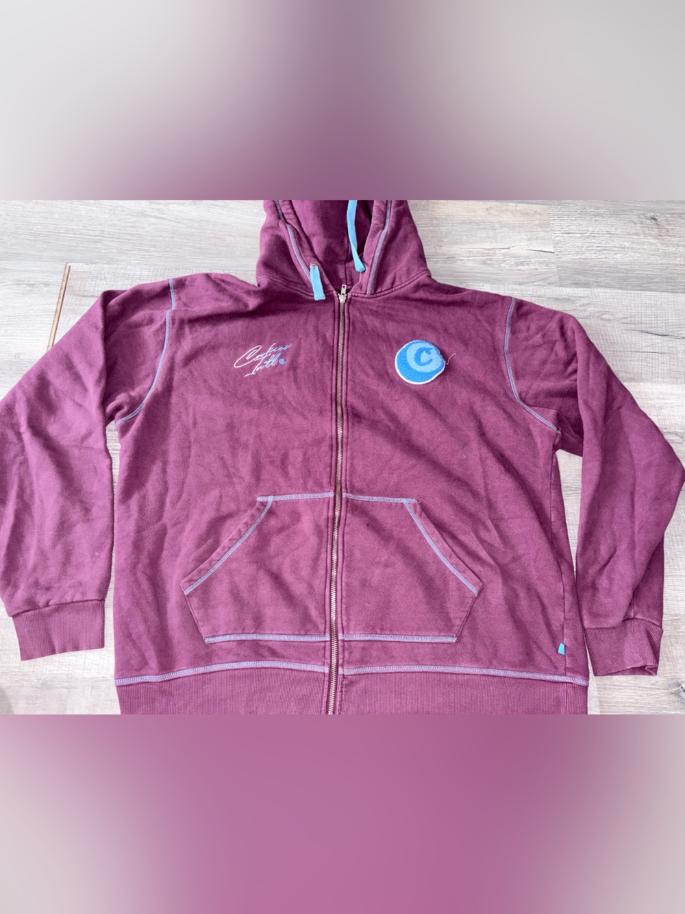 COOKIES intnl Mens flip the script burgundy blue full Zip Hoodie Size 2x
